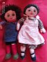 Стари меки ръчно изработени кукли момче и момичр, снимка 1 - Колекции - 29699307