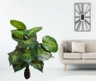 Изкуствено декоративно растение с шарени зелени листа ,1 метър, снимка 4