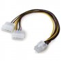 Захранващ кабел за Дънна платка 6pin Molex към 2бр. ATX Digital One SP01286 Cable adapter, снимка 1 - Кабели и адаптери - 31653097