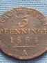 Рядка монета 3 пфенинга 1864г. Прусия Берлин за КОЛЕКЦИОНЕРИ 30433, снимка 3