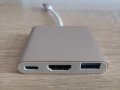 3 в 1: USB-C 3.1 (type-C ) към HDMI 2.0/USB 3.0/Type C Female адаптер, снимка 2