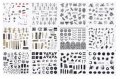 36 различни цветя геометрични цветни и черни бели слайдер татос ваденки водни стикери нокти маникюр, снимка 1 - Продукти за маникюр - 38135671