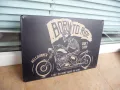 Метална табела мотор Роден за да кара мотоциклет жевей скорост моторист, снимка 2