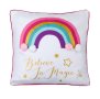 Възглавница, Декоративна, Детска, Дъга с помпони, 40x40см, снимка 3