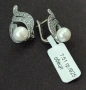 Сребърни обеци с истински перла. , снимка 3