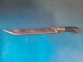 Голям ловен нож от биволски рог с бронз, снимка 1 - Ножове - 38390874