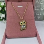 Crystal Owl Necklace Pink 🦉 | дамско колие с бухал, снимка 1