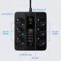 Разклонител за контакт 220V ,6 гнезда, 5 USB, 1 Type C  със защита, снимка 3