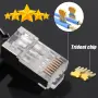 Комплект от 20 броя RJ45 CAT6/CAT5e конектори позлатени 8P8C модулни щекери UTP FTP Ethernet мрежи, снимка 17