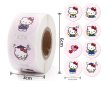 2 вида 100 бр Hello Kitty Коте Кити малки самозалепващи лепенки стикери за ръчна изработка подарък, снимка 2