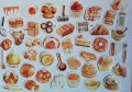 Скрапбук стикери за декорация планер рецептурник bakery печива - 45 бр /комплект 