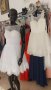 къса сватбена булчинска рокля с перли и дантела в 2 гами, снимка 1 - Сватбени рокли - 25961558