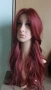  Дълга лейс фронт перука наситено бордо, снимка 8