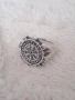 Мъжки сребърен пръстен S925 с Викингски компас Vegvísir & руни 18мм., снимка 3