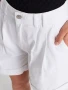 Високо качество Дънкови шорти с двойно плисиране и подгъв - бели, снимка 1