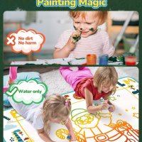 TECJOE Голяма детска подложка за рисуване и писане с вода, 150 см х 90 см,образователна игра за деца, снимка 3 - Рисуване и оцветяване - 44374853