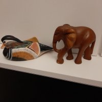 декорация слон и патица дърво, снимка 3 - Антикварни и старинни предмети - 36617392