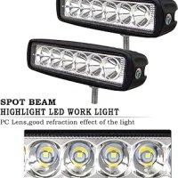 PICAA LED работна светлина 2 x 6 инча 18 W ATV Камион Офроуд, снимка 2 - Аксесоари и консумативи - 42774442