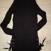 Блуза туника черна плетиво размер S , снимка 2 - Блузи с дълъг ръкав и пуловери - 27503889