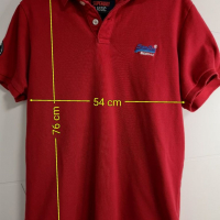 Мъжка тениска с яка Superdry & Polo, XL, червена с къс ръкав, снимка 8 - Тениски - 36507097