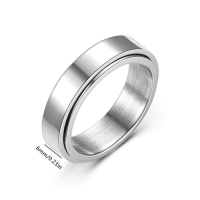 Въртящ се пръстен от неръждаема стомана, снимка 3 - Пръстени - 44659222