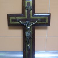 Дървен кръст- разпятие., снимка 2 - Антикварни и старинни предмети - 42526092