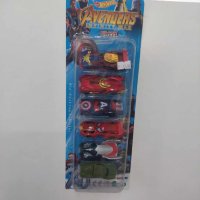 Комплект метални колички Avengers, 6 броя, блистер -647941, снимка 2 - Коли, камиони, мотори, писти - 42165466