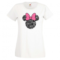 Дамска тениска Minnie Head 6 Подарък,Изненада,Рожден ден,, снимка 10 - Тениски - 36530179