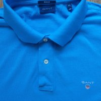 GANT The Original Polo Day Blue - страхотна мъжка тениска КАТО НОВА 2ХЛ, снимка 2 - Тениски - 44422145