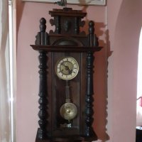 Стар френски антикварен стенен часовнис над 120 годишен, снимка 2 - Антикварни и старинни предмети - 37298365