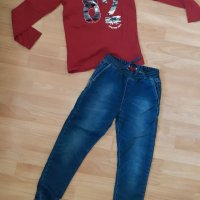 Дънки и блуза, снимка 1 - Детски панталони и дънки - 31663475