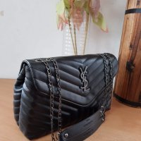 Луксозна Черна чанта  YSL  код SG263, снимка 4 - Чанти - 34960456