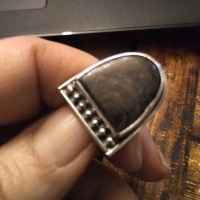 Масивен  сребърен пръстен с голям естествен ахат КОЛЕДНО НАМАЛЕНИЕ , снимка 5 - Пръстени - 36522328