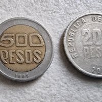 Монети . Колумбия. 100, 200 и 500 песос., снимка 2 - Нумизматика и бонистика - 42659701