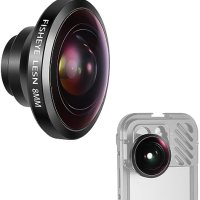 Нов NEEWER Обектив 8mm Fisheye 220° за iPhone 15, 14, Samsung Galaxy, снимка 1 - Чанти, стативи, аксесоари - 42732772