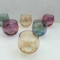 Ретро чаши цветно стъкло, снимка 1 - Антикварни и старинни предмети - 32189766