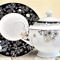 Черно-бели чинии за миялна машина от костен порцелан на брой , снимка 8 - Чинии - 31933044