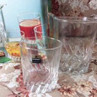 Френски  комплект кристални  чаши с купа, снимка 3 - Сервизи - 40658980