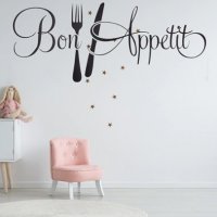 #3 вид bon appetit Бон Апетит стикер за мебел стена заведение ресторант самозалепваща лепенка декор, снимка 1 - Други - 31737367