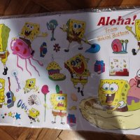 Спонджбоб спондж боб квадратни гащи spongebob стикер лепенка за стена мебел детска стая самозалепващ, снимка 1 - Други - 29426639