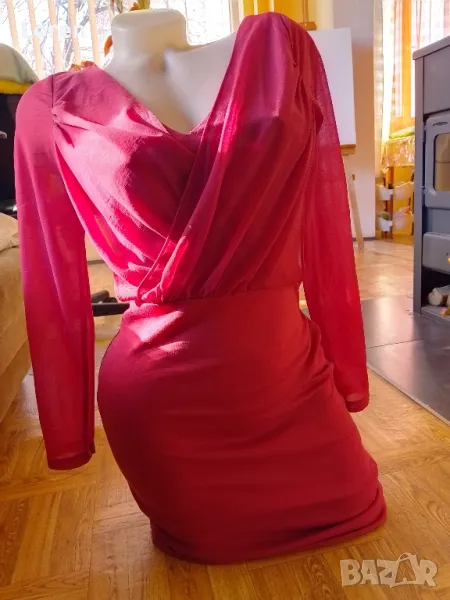 Рокля в червено светло бордо, снимка 1