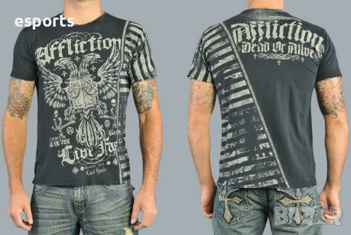 Мъжка тениска AFFLICTION Black Premium М Medium Black, снимка 1