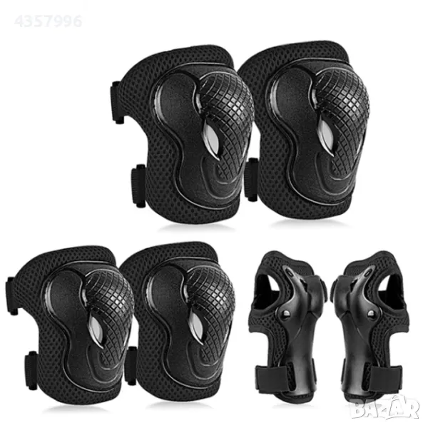  Детски наколенки РА422 - 6бр / к-т - ЧЕРНИ, снимка 1