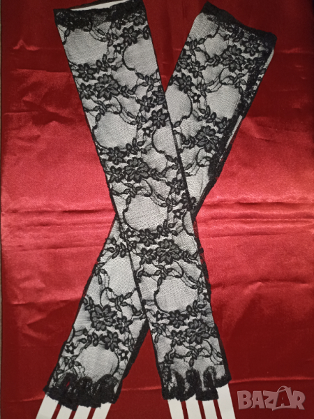 Нови секси дантелени ръкавици дълги 52 см с отворени пръсти , снимка 1