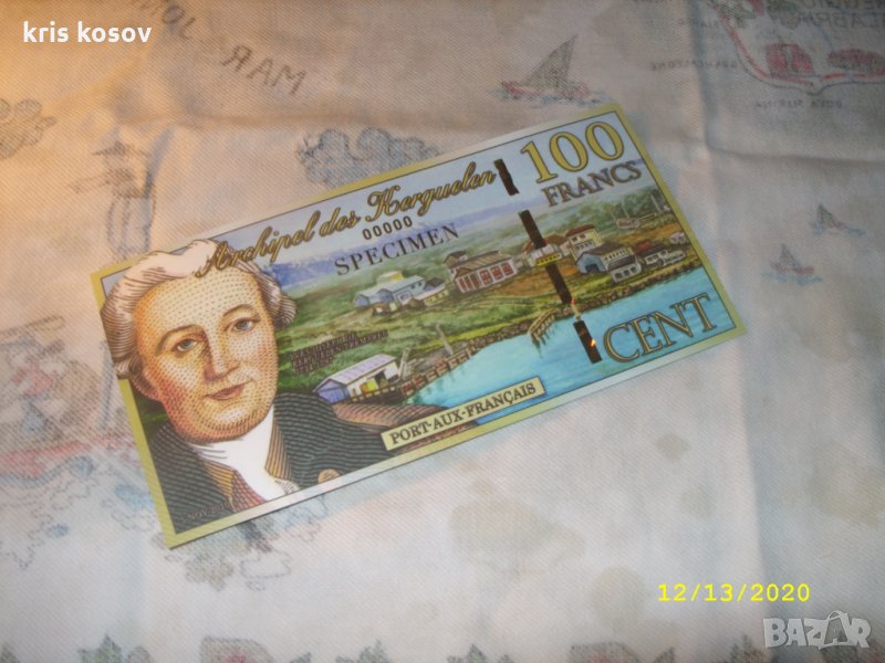 Кергелен 100 франка - Образец 2010 г, снимка 1
