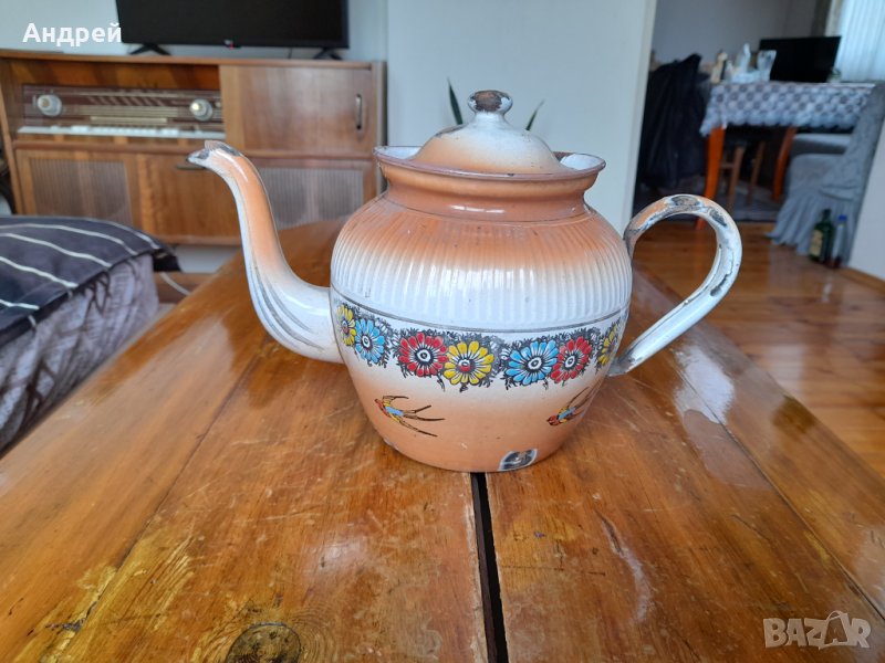 Стар емайлиран чайник #39, снимка 1