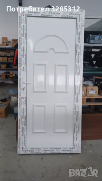 ВХОДНА БЯЛА ПВЦ ВРАТА  90/200см, снимка 1
