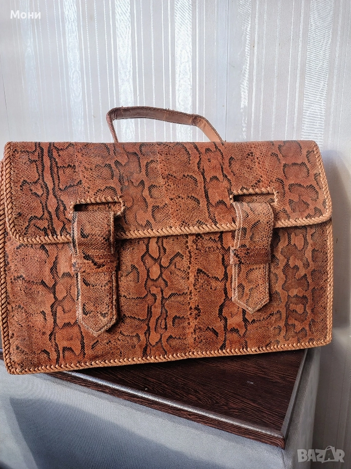 чанта 100 %ЕСТЕСТВЕНА ЗМИЙСКА КОЖА , снимка 1