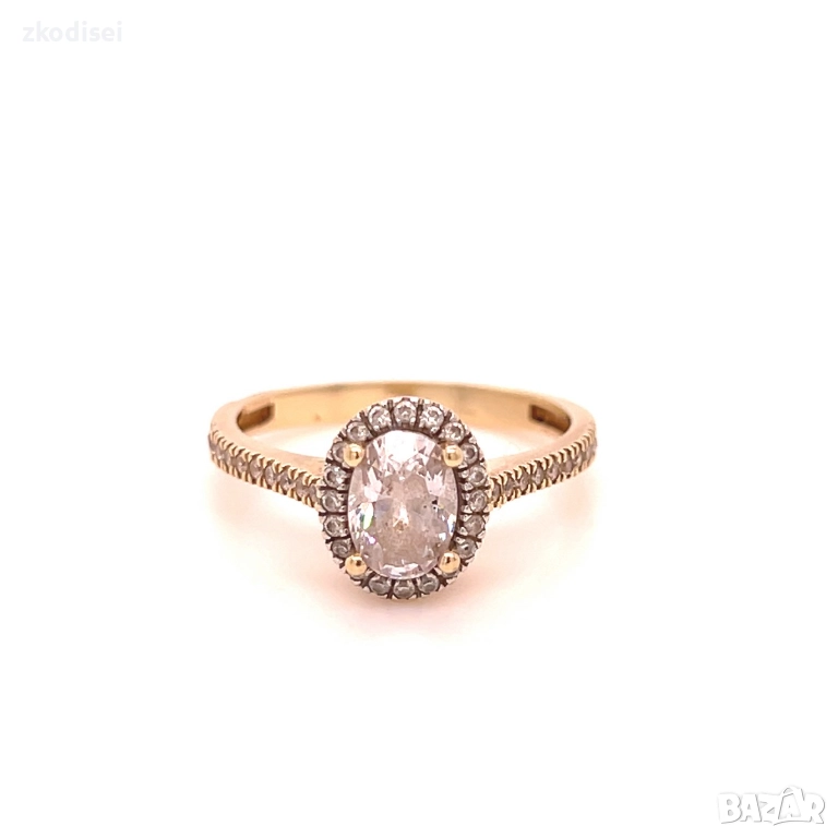 Златен дамски пръстен 2,23гр. размер:51 14кр. проба:585 модел:35627-1, снимка 1