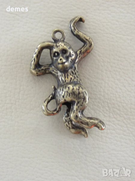 Будистки ключодържател от бронз-маймуна, Монголия, снимка 1